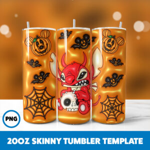 3D Inflated Halloween Spooky Season 125 20oz Skinny Tumbler Sublimation Design