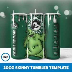3D Inflated Halloween Spooky Season 128 20oz Skinny Tumbler Sublimation Design