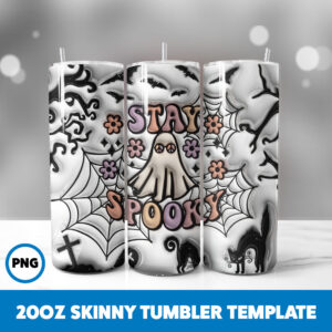 3D Inflated Halloween Spooky Season 139 20oz Skinny Tumbler Sublimation Design