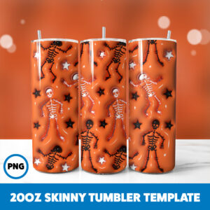 3D Inflated Halloween Spooky Season 140 20oz Skinny Tumbler Sublimation Design