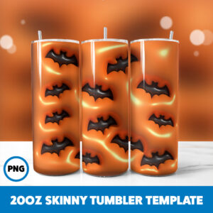 3D Inflated Halloween Spooky Season 141 20oz Skinny Tumbler Sublimation Design