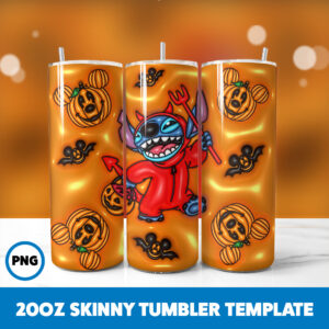 3D Inflated Halloween Spooky Season 147 20oz Skinny Tumbler Sublimation Design