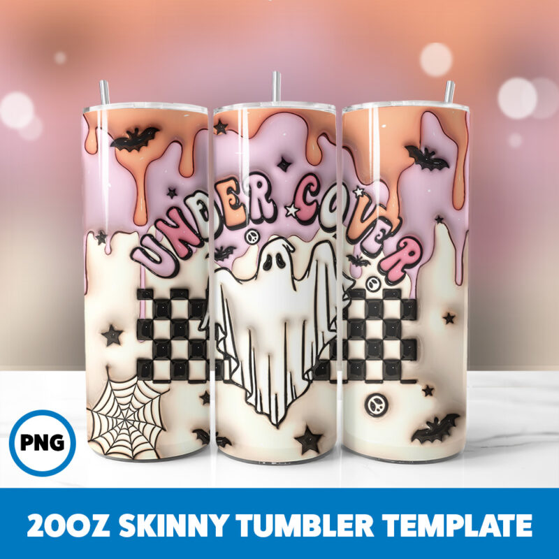 3D Inflated Halloween Spooky Season 153 20oz Skinny Tumbler Sublimation Design