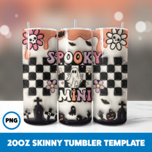 3D Inflated Halloween Spooky Season 156 20oz Skinny Tumbler Sublimation Design