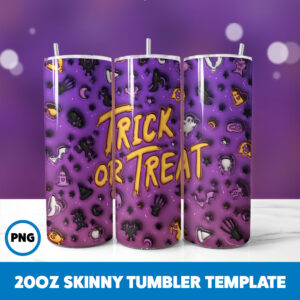 3D Inflated Halloween Spooky Season 172 20oz Skinny Tumbler Sublimation Design