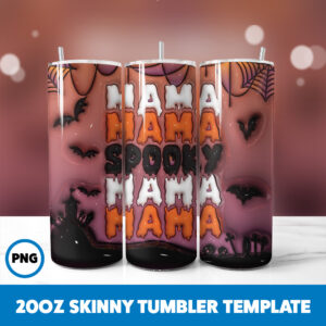 3D Inflated Halloween Spooky Season 173 20oz Skinny Tumbler Sublimation Design