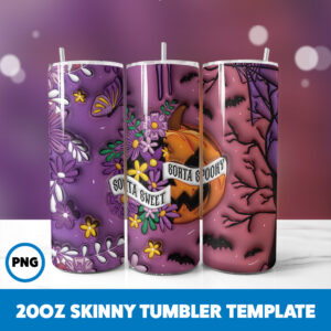3D Inflated Halloween Spooky Season 177 20oz Skinny Tumbler Sublimation Design