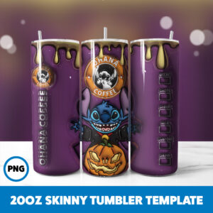 3D Inflated Halloween Spooky Season 184 20oz Skinny Tumbler Sublimation Design
