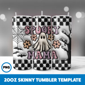 3D Inflated Halloween Spooky Season 185 20oz Skinny Tumbler Sublimation Design