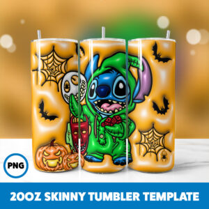 3D Inflated Halloween Spooky Season 187 20oz Skinny Tumbler Sublimation Design