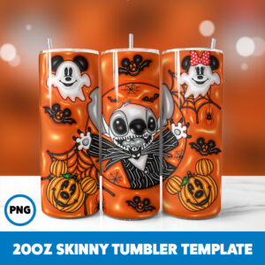 3D Inflated Halloween Spooky Season 191 20oz Skinny Tumbler Sublimation Design