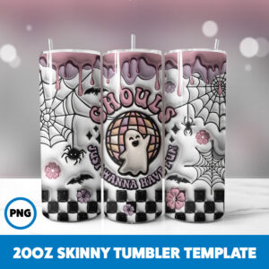 3D Inflated Halloween Spooky Season 193 20oz Skinny Tumbler Sublimation Design