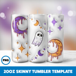 3D Inflated Halloween Spooky Season 20 20oz Skinny Tumbler Sublimation Design
