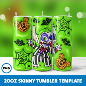 3D Inflated Halloween Spooky Season 209 20oz Skinny Tumbler Sublimation Design