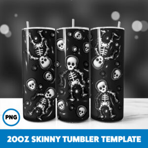 3D Inflated Halloween Spooky Season 237 20oz Skinny Tumbler Sublimation Design