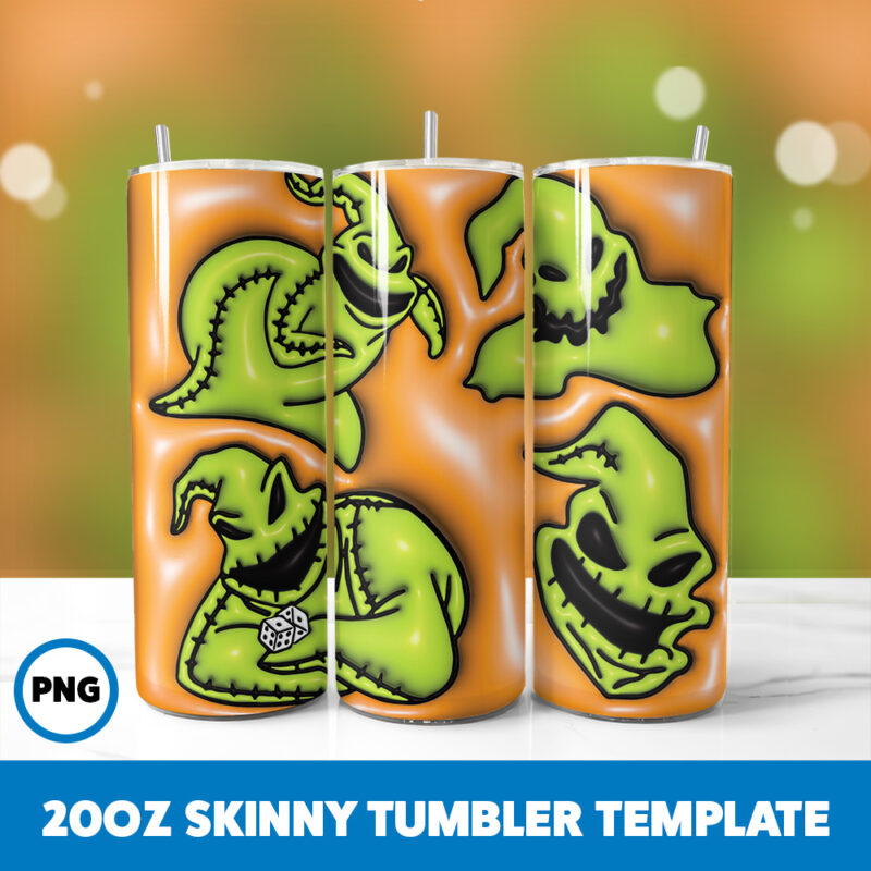 3D Inflated Halloween Spooky Season 242 20oz Skinny Tumbler Sublimation Design