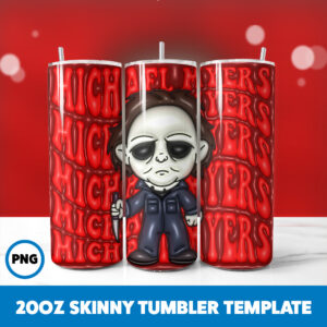 3D Inflated Halloween Spooky Season 247 20oz Skinny Tumbler Sublimation Design