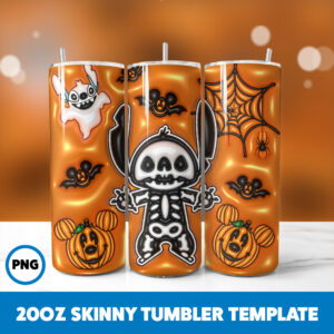 3D Inflated Halloween Spooky Season 248 20oz Skinny Tumbler Sublimation Design