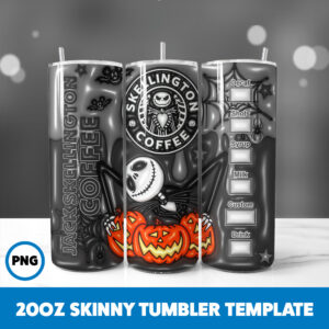 3D Inflated Halloween Spooky Season 257 20oz Skinny Tumbler Sublimation Design