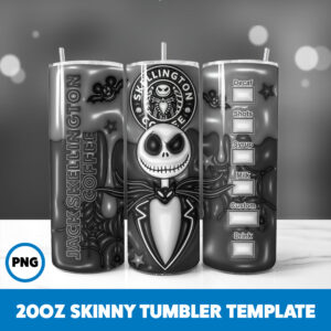 3D Inflated Halloween Spooky Season 258 20oz Skinny Tumbler Sublimation Design