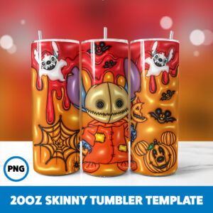 3D Inflated Halloween Spooky Season 259 20oz Skinny Tumbler Sublimation Design