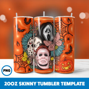 3D Inflated Halloween Spooky Season 260 20oz Skinny Tumbler Sublimation Design