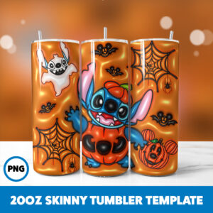 3D Inflated Halloween Spooky Season 270 20oz Skinny Tumbler Sublimation Design