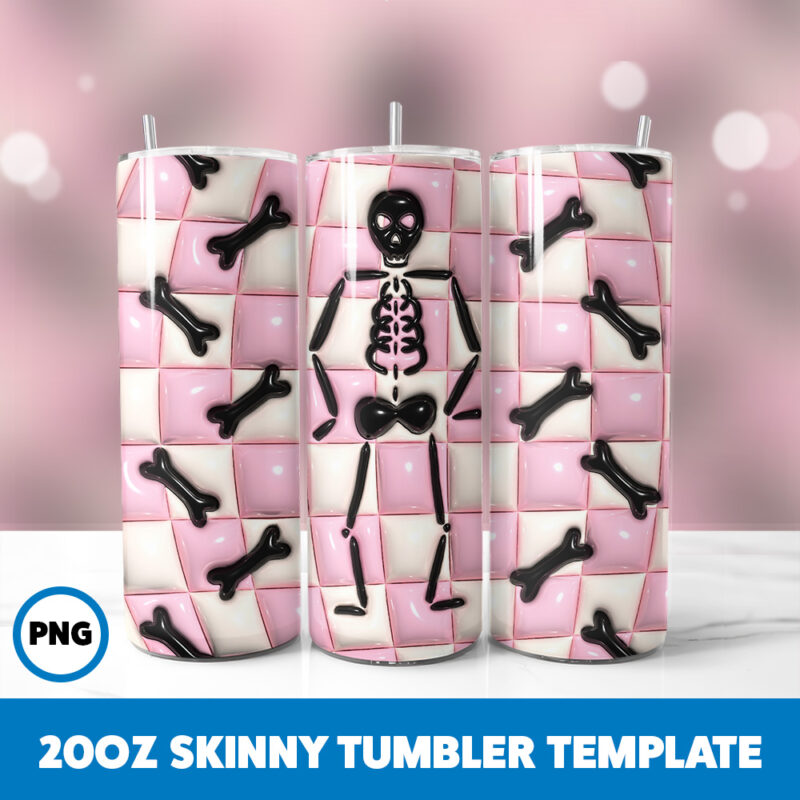 3D Inflated Halloween Spooky Season 278 20oz Skinny Tumbler Sublimation Design