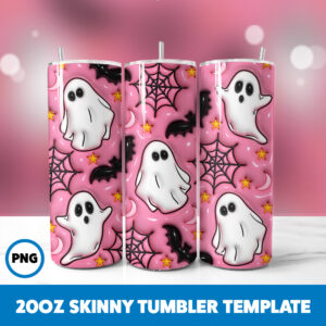 3D Inflated Halloween Spooky Season 280 20oz Skinny Tumbler Sublimation Design
