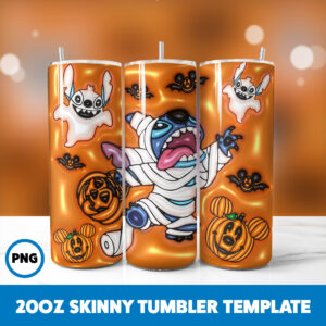 3D Inflated Halloween Spooky Season 281 20oz Skinny Tumbler Sublimation Design