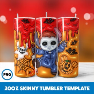 3D Inflated Halloween Spooky Season 292 20oz Skinny Tumbler Sublimation Design