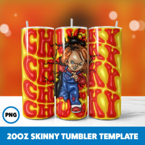 3D Inflated Halloween Spooky Season 294 20oz Skinny Tumbler Sublimation Design