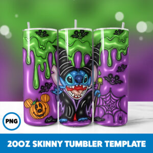 3D Inflated Halloween Spooky Season 303 20oz Skinny Tumbler Sublimation Design