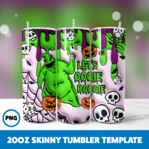 3D Inflated Halloween Spooky Season 309 20oz Skinny Tumbler Sublimation Design