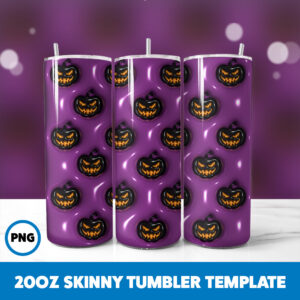 3D Inflated Halloween Spooky Season 314 20oz Skinny Tumbler Sublimation Design