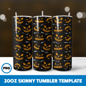 3D Inflated Halloween Spooky Season 318 20oz Skinny Tumbler Sublimation Design
