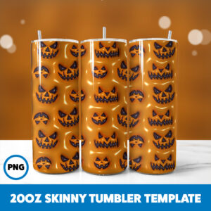 3D Inflated Halloween Spooky Season 319 20oz Skinny Tumbler Sublimation Design