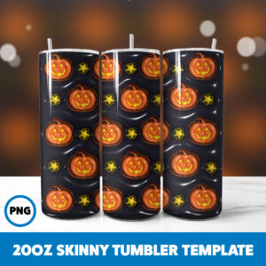 3D Inflated Halloween Spooky Season 322 20oz Skinny Tumbler Sublimation Design