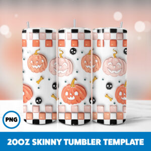3D Inflated Halloween Spooky Season 330 20oz Skinny Tumbler Sublimation Design