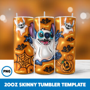 3D Inflated Halloween Spooky Season 58 20oz Skinny Tumbler Sublimation Design