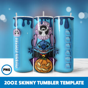 3D Inflated Halloween Spooky Season 63 20oz Skinny Tumbler Sublimation Design