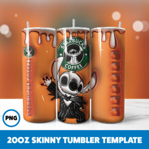 3D Inflated Halloween Spooky Season 84 20oz Skinny Tumbler Sublimation Design