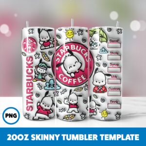 3D Inflated Hello Kitty 2 20oz Skinny Tumbler Sublimation Design