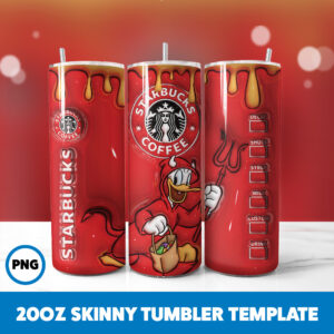 3D Inflated Mickey Mouse 13 20oz Skinny Tumbler Sublimation Design