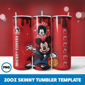 3D Inflated Mickey Mouse 19 20oz Skinny Tumbler Sublimation Design