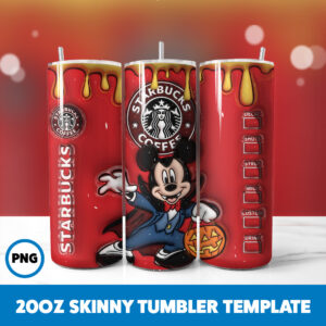 3D Inflated Mickey Mouse 20 20oz Skinny Tumbler Sublimation Design