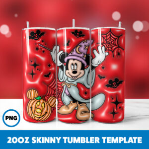 3D Inflated Mickey Mouse 24 20oz Skinny Tumbler Sublimation Design