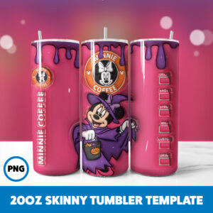 3D Inflated Mickey Mouse 26 20oz Skinny Tumbler Sublimation Design