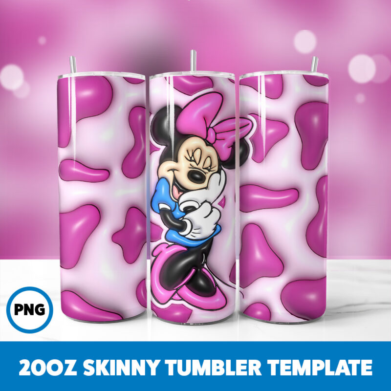 3D Inflated Mickey Mouse 27 20oz Skinny Tumbler Sublimation Design