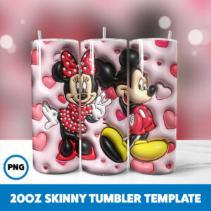 3D Inflated Mickey Mouse 28 20oz Skinny Tumbler Sublimation Design